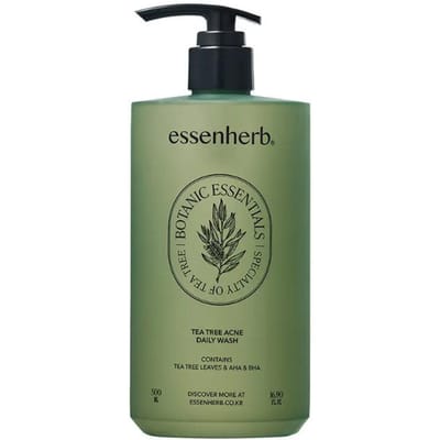 ESSENHERB Tea Tree Acne Dagelijkse Reiniger Diepe Reiniging & Talgregulatie 500ml gray