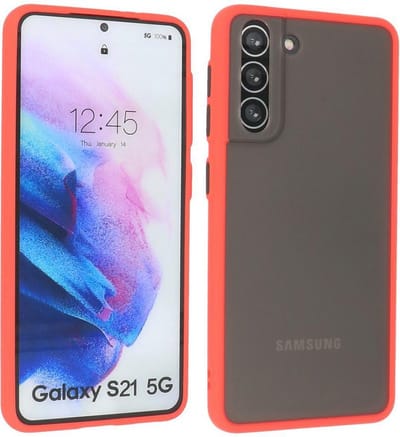 Hoesje Geschikt voor de Samsung Galaxy S21 - Hard Case Backcover Telefoonhoesje - Rood