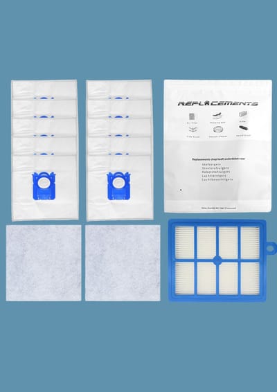 Replacements Onderdelen set geschikt voor AEG VX6, VX7 & VX8 – 10 Stofzakken + 2 Motorfilters + 1 HEPA Filter