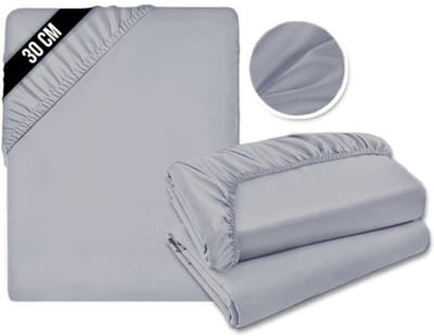 JMZR® Matrasovertrek 180x200 - Hoeslaken - Matrashoes - Super Zacht - Grijs