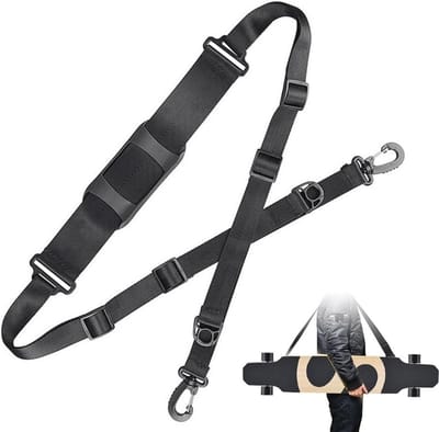 Skateboard Draagriem - Universele Schouder Strap voor Skateboards, Longboards, Snowboards, Elektrische Scooters, Yoga Matten en Vouwfietsen - Zwart