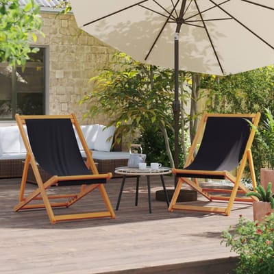 vidaXL - Opklapbare - stoelen, - 2 - stuks, - zwarte - stof