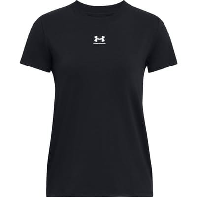Under Armour UA Rival Core SS-BLK Dames Sportshirt - Zwart - Wit