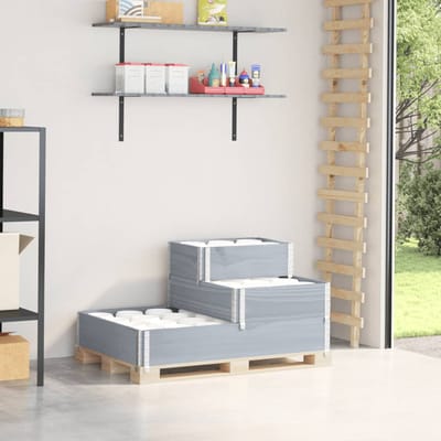 vidaXL - Verhoogde - plantenbak - 3-laags - 120x80 - cm - massief - grenenhout - grijs