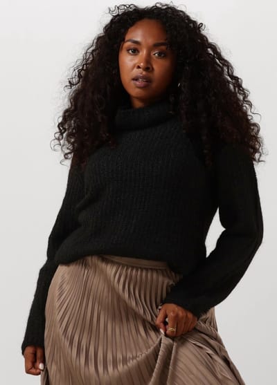 My Essential Wardrobe Meenamw Knit Rollneck Truien & vesten Dames - Sweater - Hoodie - Vest- Zwart - Maat XS