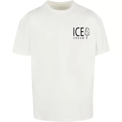 Merchcode - Ice Cream Oversized Heren Tshirt - M - Wit