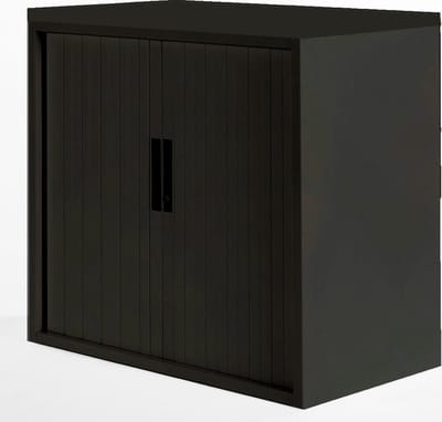 Archiefkast met slot - 120cm breed - Roldeurkast 123x120x45 - 2 legplanken - Zwart (Nederlands Product - BUUR Collectie)