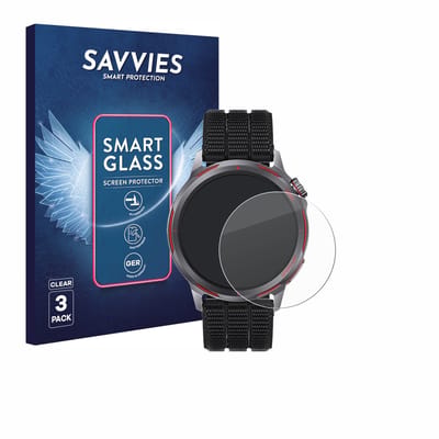 3 Stuks Savvies Screenprotector - geschikt voor Huawei Watch GT Runner 2 - beschermfolie glas transparant