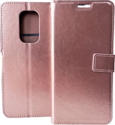 Bookcase Geschikt voor: Motorola Moto G9 Play & E7 Plus - Rose Goud - portemonnee hoesje