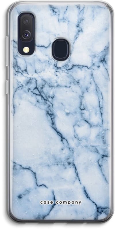 Case Company® - Hoesje geschikt voor Samsung Galaxy A40 hoesje - Blauw marmer - Soft Cover Telefoonhoesje - Bescherming aan alle Kanten en Schermrand