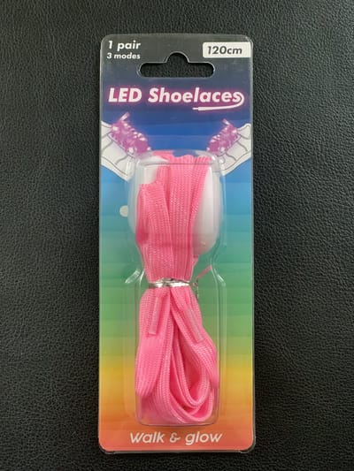 Lichtgevende Nylon Veters - LED - Roze