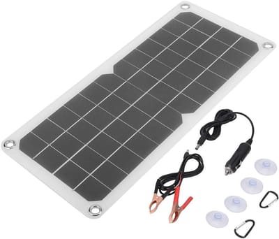 Flexibel Zonnepaneel - Draagbare Oplader - Buiten Opladen - Dubbele USB Uitgang - 10W 18V - Zwart