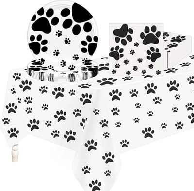 Dinerware Set voor Feestjes met Dierenprint - 37 Stuks Papieren Borden, Servetten en Tafelkleed voor Babyshower en Verjaardagsfeest met Jungle Safari Thema
