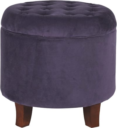 Opbergpoef - Voetenbank - Woonkamer Decoratie - Fluwelen Bekleding - 45 cm - Paars