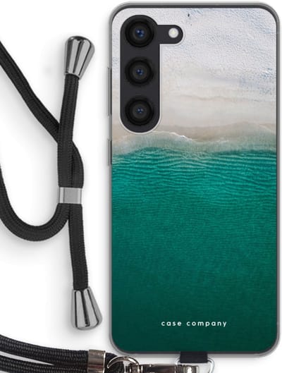 Case Company® - Hoesje met koord geschikt voor Samsung Galaxy S23 hoesje met Koord - Stranded - Telefoonhoesje met Zwart Koord - Bescherming aan alle Kanten en Over de Schermrand