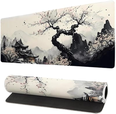 gaming-muismat XXL, 800 x 300 mm, gamer-muismat met naden aan de randen, onder de hand voor kantoor, accessoires voor kantoor, antislip rubberen onderkant, oppervlak, grijze kers