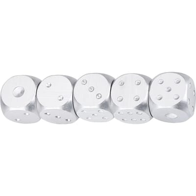 Jeu de Table en alliage d'aluminium, 5 pièces, jeu de Poker, jeu de dés avec boîte de rangement Silver square white