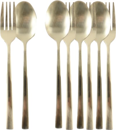OTIX Gebaksvorkjes - Theelepels - Taartvorkjes - Set van 8 - Kleine - Lepels - Vorken Bestekset