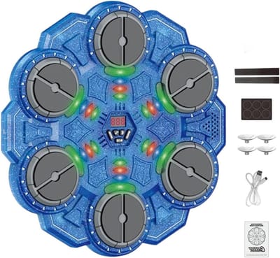 Boksmachine Muziek - Interactieve Trainer - Thuis Fitness - Dynamische Lichtfeedback - 35 cm breed - Zwart