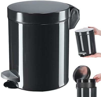 Elegante pedaalemmer met schommeldeksel voor keuken en badkamer - 5L - Antraciet