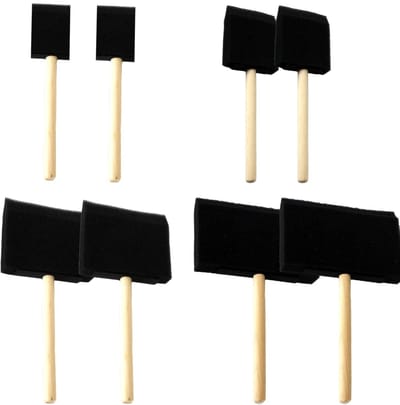 Dailygoods- Schuimkwast 8 Stuks - Sponsborstel - Houten Handvat