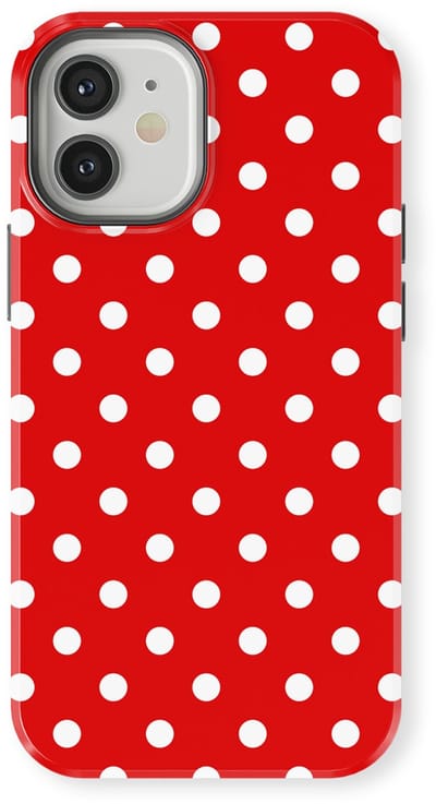Polka Dots Hoesje geschikt voor iPhone 12 Mini | Geschikt Voor Mag | Stippen Design Backcover geschikt voor iPhone 12 Mini Classic Red