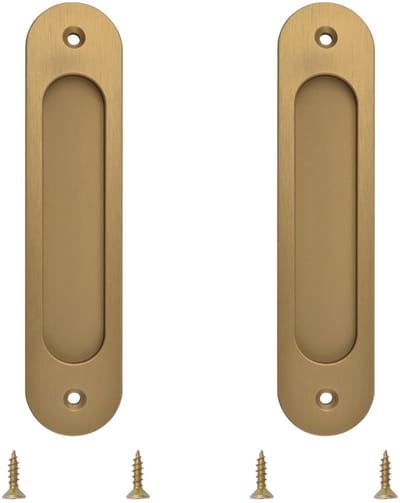 Dailygoods- Schuifdeurgrepen Ovaal - 2 Stuks - Brons Goud - Aluminiumlegering - Vingergrepen - Montageschroeven - Professioneel Design - Handgrepen