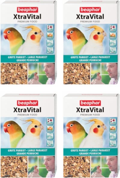 4x Beaphar XtraVital Grote Parkiet - vogelvoer - 1kg