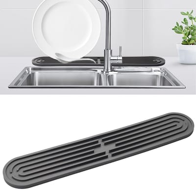 Dailygoods- Afdruipmat smal - Siliconen - BPA-vrij - Vaatwasmachinebestendig - 43 x 7,8 x 1 cm - Duurzaam en hoogwaardig - Afwasmat