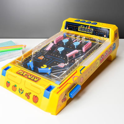 Pac-Man Smash-a-Ghost Arcade - Speelkast - Mini Flipperkast - Pinball Machine - Elektrische Scoreteller - Inclusief LED en Arcade Geluiden