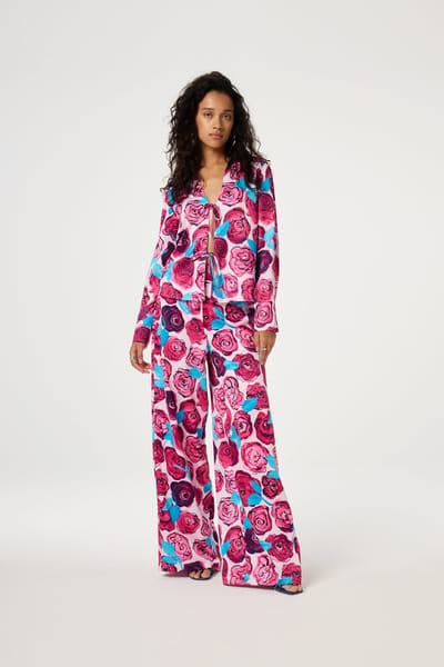 Fabienne Chapot Bowie Blouse Pink Darling/azure B Maat: 36 | Blouses Outlet | Dames | Roze