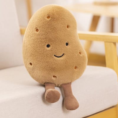 Pompoen Aardappel Hanger Pop Sleutelhanger Creatieve Simulatie Aardappel Pluche Pop Harbin Reis Souvenir 10Cm beige
