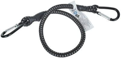 GEKO Elastisch koord met karabijnhaken - 10 mm - 60 cm - zwart - veelzijdig gebruik