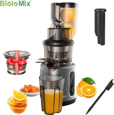 Seastone - BioloMix - Sapcentrifuges Groente En Fruit - Groenten en Fruit Zonder te Snijden - BPA Vrij - Extra stille functie - De sapcentrifuge kan ook ijs maken - Nu Gratis Ijsfilter erbij - Antraciet