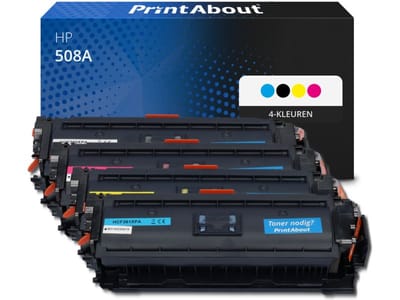 PrintAbout huismerk Toner 508A (CF360A) 4-kleuren Multipack Geschikt voor HP