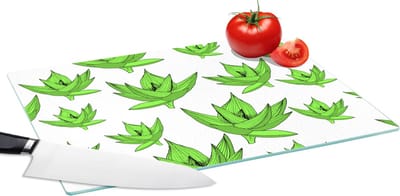 Glazen Snijplank - 39x28 - Aloë Vera - Patronen - Planten - Snijplanken Glas