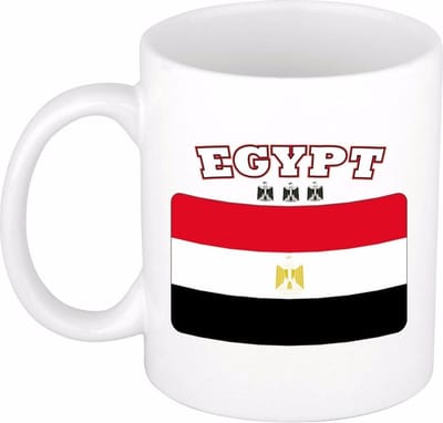 Bellatio Decorations koffie mok - Hongarije - vlag print - 300 ml - wit - keramiek - Supporters fan artikelen - Landen beker