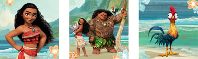Disney - Canvas set van 3 - Vaiana - Meerkleurig - 3x30x30 cm