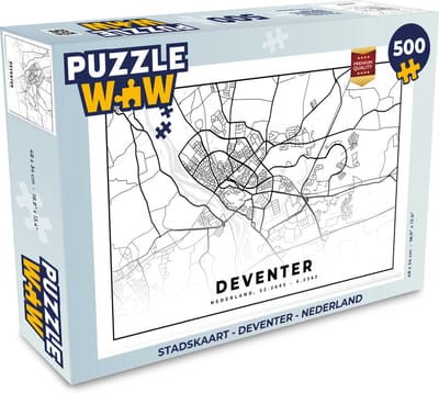 Puzzel Stadskaart - Deventer - Nederland - Legpuzzel - Puzzel 500 stukjes - Plattegrond