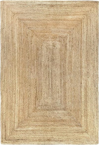 Famanu - Vloerkleed Van Jute, Tapijt Alhambra Natuurlijk, Tapijt Van Jute, Handgeweven, Vloerkleed Voor Woonkamer, Slaapkamer, Eetkamer, Gang, Ingang – (170x120cm)