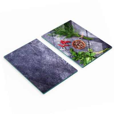 Decoratieve snijplanken van gehard glas voor kruiden en specerijen, 2x40x52 cm