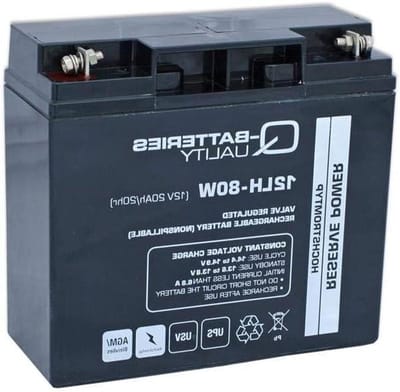 Oplaadbare Batterij - AGM Accu - Back-up Stroom - Hoge Stroom Variant - 12V 20Ah - Zwart