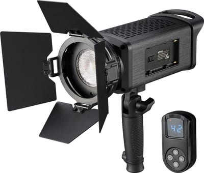 Bresser SP-60 LED Fresnel Lamp 60W – Draagbare Daglicht Schijnwerper voor Video, Fotografie & Studio – Incl. Filters & Afstandsbediening