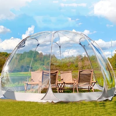 Opblaasbare Tent - Koepeltent Iglo - Feest Tuin - Waterdicht Weer - 3.6x3.6m - Transparant