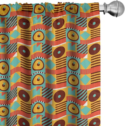 ABAKUHAUS – Gordijnen Retro Geometrisch – 2x75x175 cm – Microvezel