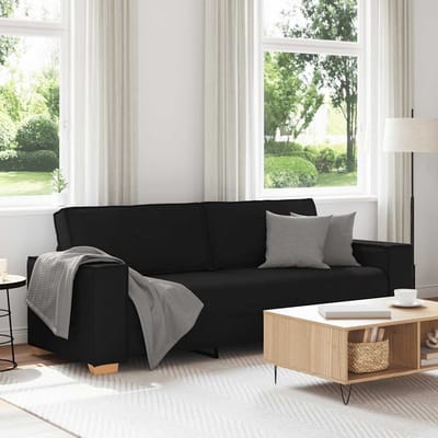 vidaXL - 3-zitsbank - Zwart - 220x78x84 - cm - Stof