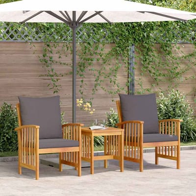 vidaXL - Tuinbank - Set - 3 - st - Olie - Natuurlijk - Massief - Acacia - Hout
