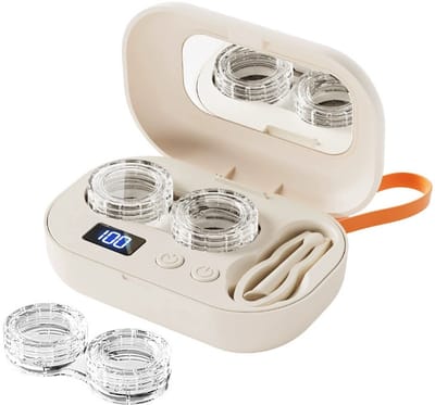 Lenzendoosjes - Contactlenzen Doosje - Elektrische Ultrasone Reinigingsdoos - Automatische Lensreiniger - Elektrische Lensreiniger - LED-display - USB - 360° Hoogfrequente - Voor Thuis, Reizen, Kantoor, Hotel