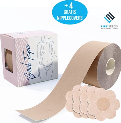 Boob Tape – Met nipple covers – Borst Tape – Bh Tape – Boob Lift – Bra Tape – beige – Plak Bh - Black Friday
