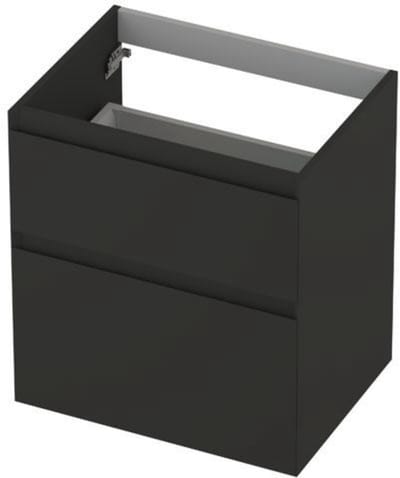 INK - Onderkast 2 Laden Greeploos Gelakt 45gr A-symmetrisch - 600x450x650 Mm - Mat Antraciet